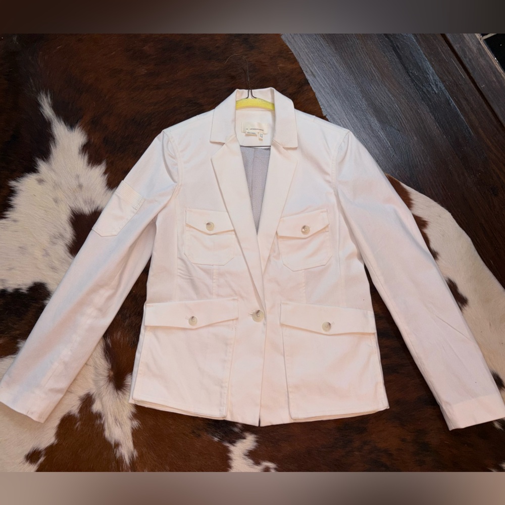 Anthropologie Women's White Blazer Jacket (thick) size 6